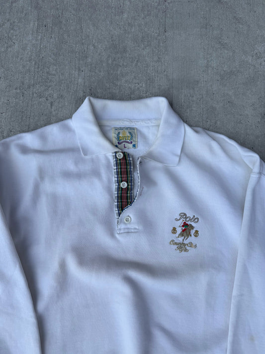 WHITE POLO SWEATER