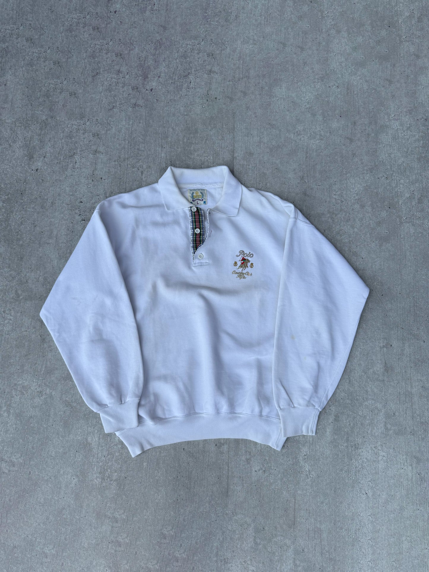 WHITE POLO SWEATER